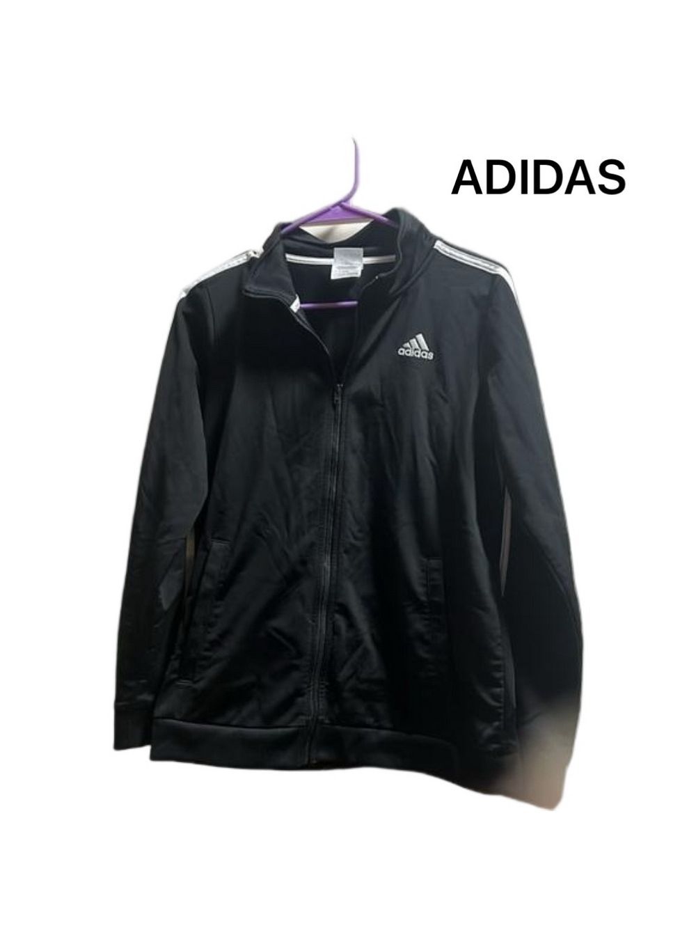ADIDAS used unisex jacket with hood size L/G (14-16)